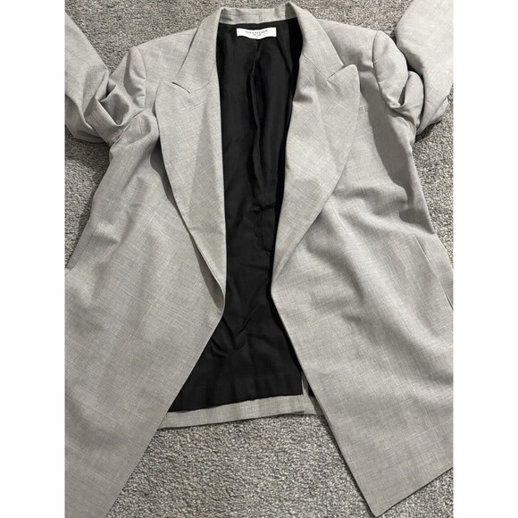 MM. Lafleur Light Grey Wool Blend Open Front Blazer Jacket Women’s Medium - Picture 6 of 8